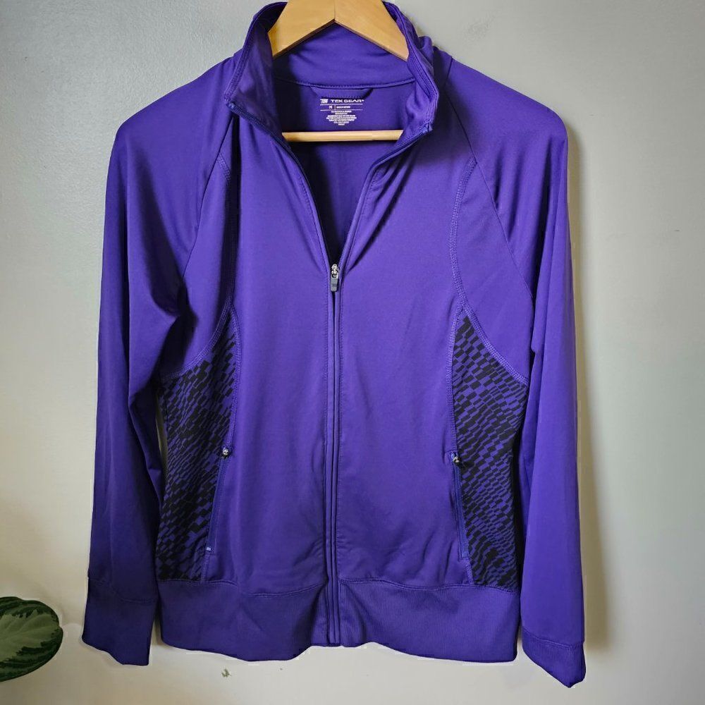 EUC TEK GEAR BLUE MOCK NECK ZIP UP WITH POCKETS ACTIVEWEAR SIZE M - Picture 2 of 13